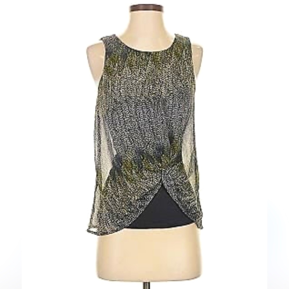 Deletta for Anthropologie Sleeveless Peacock Top - Size M